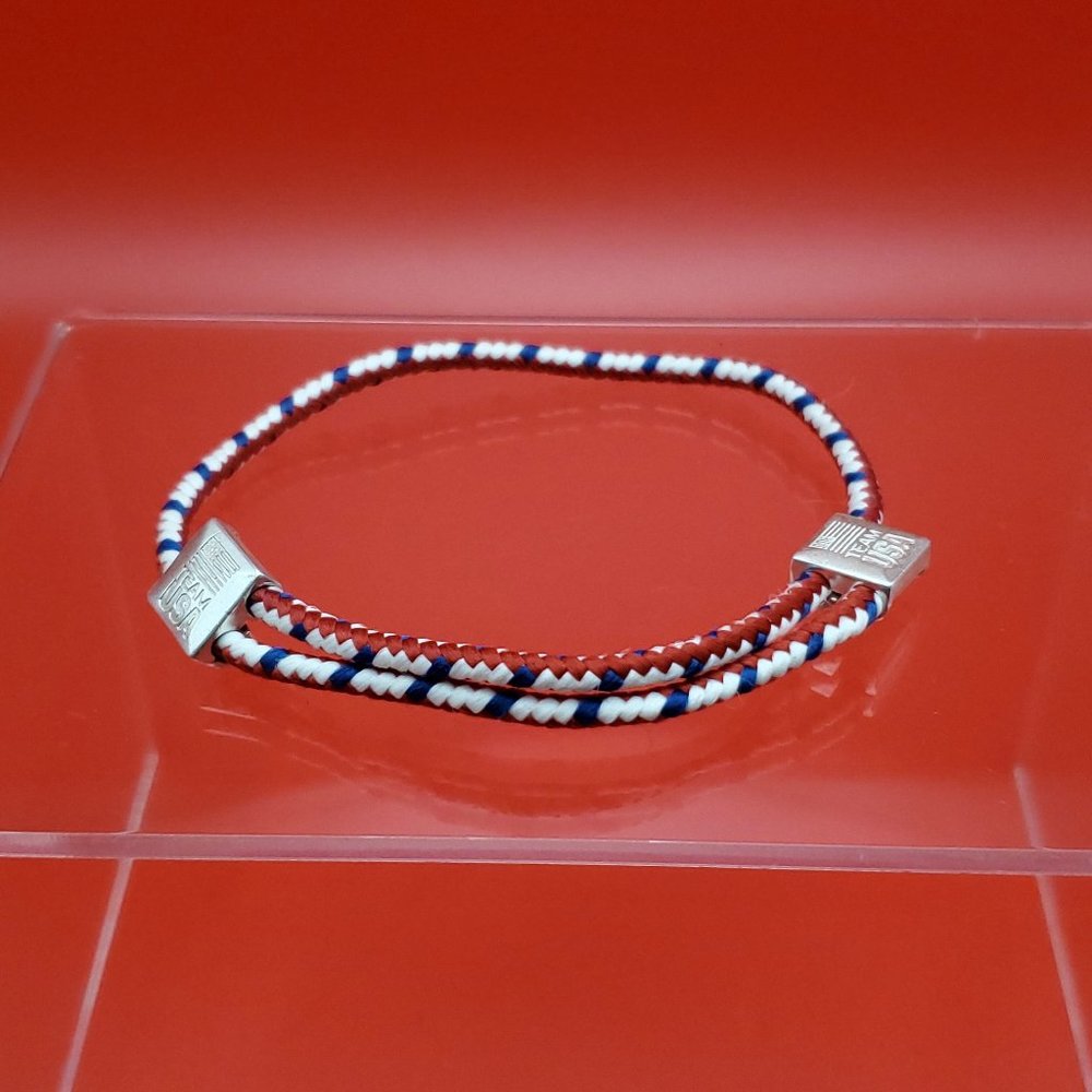7 Inch 925 Sterling Silver & Cloth Alex And Ani Team USA Bracelet